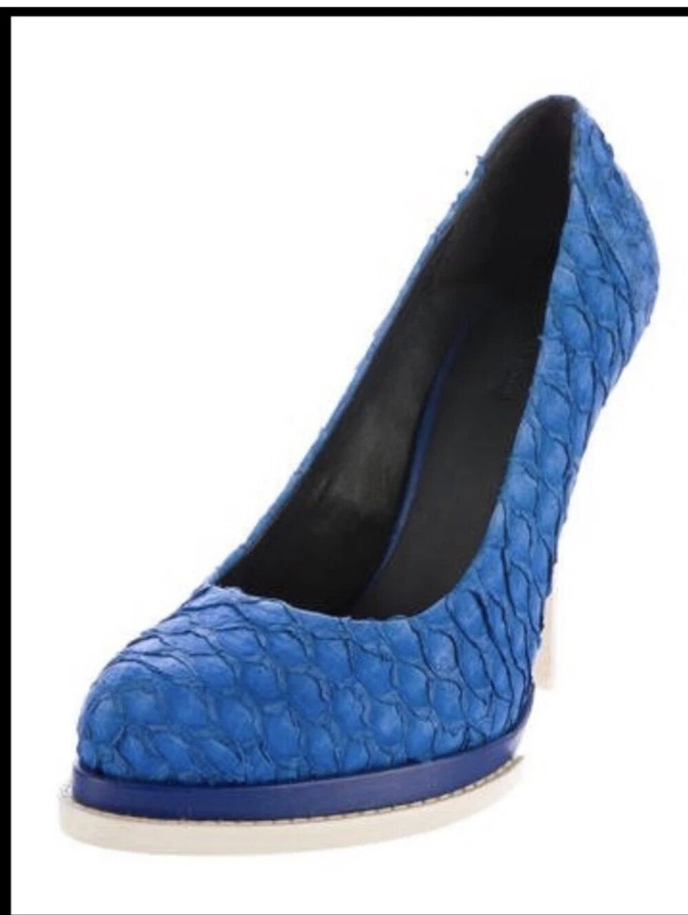 Alexander Wang Blue Suede Fish Scale Heels Size EU 37 - Picture 4 of 9